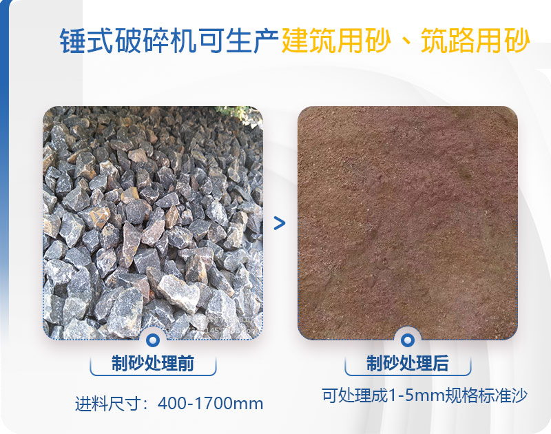 pcz1615重錘破可以制砂嗎，附現(xiàn)場視頻